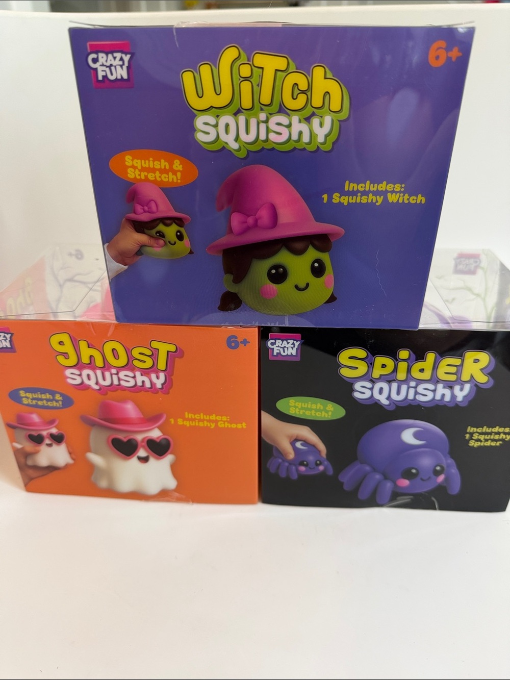 RMS JUMBO SQUISHY Crazy Fun Spider 🕷️,Witch 🧙‍♀️,Ghost 👻 3PC Lot Viral Halloween - Picture 5 of 6